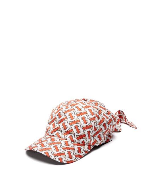 Matchesfashion.com Burberry - Foulard Monogram Print Silk Baseball Cap - Mens - Red Multi