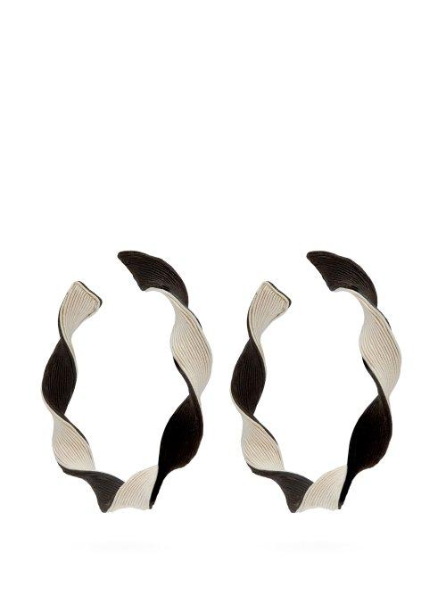 Matchesfashion.com Rebecca De Ravenel - Penelope Twisted Hoop Earrings - Womens - Black