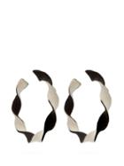 Matchesfashion.com Rebecca De Ravenel - Penelope Twisted Hoop Earrings - Womens - Black