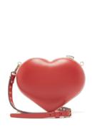 Matchesfashion.com Valentino - Carry Secrets Leather Heart Clutch - Womens - Red