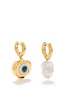 Timeless Pearly - Evil Eye Pearl & Gold-plated Hoop Earrings - Womens - Pearl
