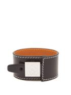 Matchesfashion.com Loewe - Logo-engraved Leather Bracelet - Mens - Black
