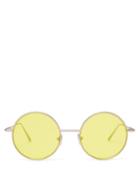 Matchesfashion.com Acne Studios - Scientist Round Metal Sunglasses - Womens - Yellow Multi
