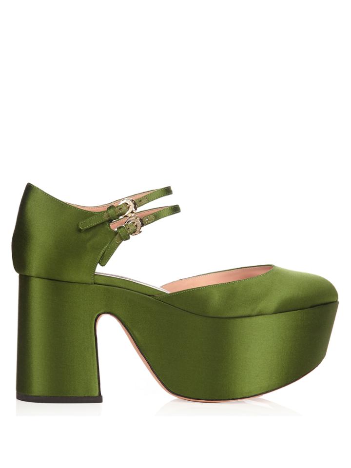 Rochas Satin Platform Pumps