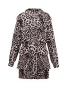 Matchesfashion.com Norma Kamali - Hooded Leopard Print Jersey Cargo Jacket - Womens - Grey Print