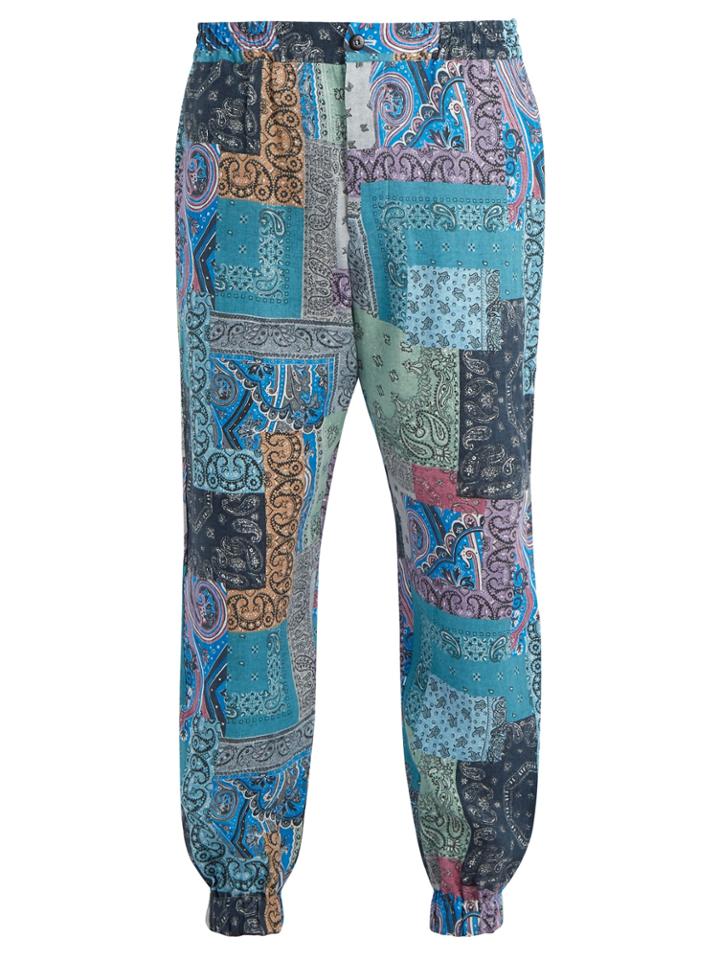 Etro Paisley-print Linen Trousers