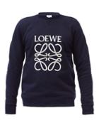 Matchesfashion.com Loewe - Anagram Cotton-jersey Sweatshirt - Mens - Navy