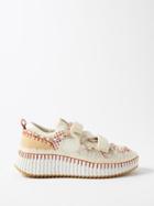 Chlo - Nama Recycled-mesh Trainers - Womens - Beige Multi