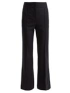 Matchesfashion.com Joseph - Ridge Flared Pinstripe Wool Trousers - Womens - Navy