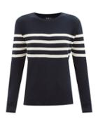 A.p.c. - Ariane Striped Cotton Sweater - Womens - Navy White