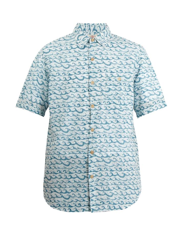 Faherty Coast Wave-print Cotton Shirt