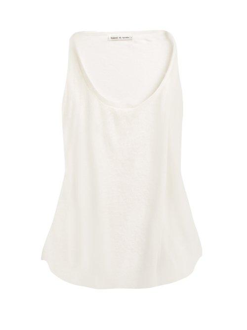 Matchesfashion.com Frances De Lourdes - Patti Round Neck Cashmere And Silk Blend Tank Top - Womens - Ivory