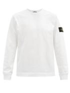 Matchesfashion.com Stone Island - Logo-patch Cotton Sweater - Mens - White