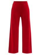 Allude - Wide-leg Wool-blend Trousers - Womens - Red