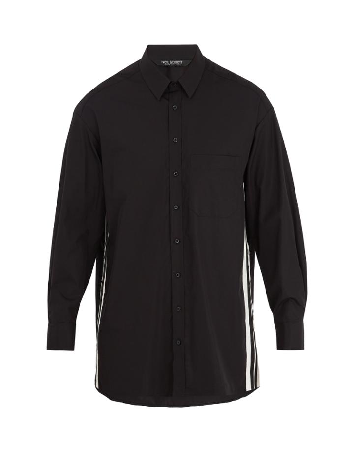 Neil Barrett Oversized Striped-side Cotton-poplin Shirt