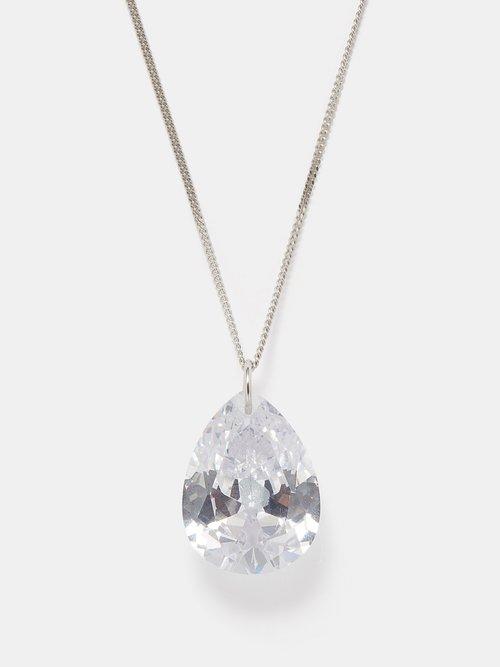 Completedworks - Cubic Zirconia & Recycled Sterling-silver Necklace - Womens - Clear Multi