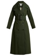 Oscar De La Renta Over-sized Notch Lapel Cotton-blend Trench Coat