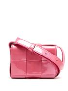 Bottega Veneta - Cassette Intrecciato-leather Cross-body Cardholder - Womens - Pink