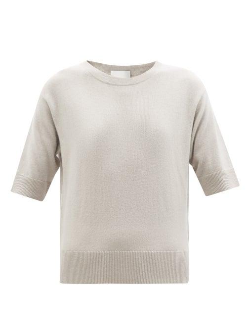 Allude - Round-neck Cashmere T-shirt - Womens - Light Grey