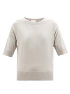 Allude - Round-neck Cashmere T-shirt - Womens - Light Grey