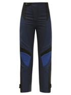 Matchesfashion.com Stella Mccartney - Brooke Panelled Cotton-blend Cropped Trousers - Womens - Navy
