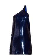 Matchesfashion.com Saint Laurent - Sequinned Asymmetric Mini Dress - Womens - Blue