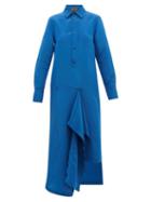 Matchesfashion.com Colville - Draped-panel Technical-satin Dress - Womens - Blue