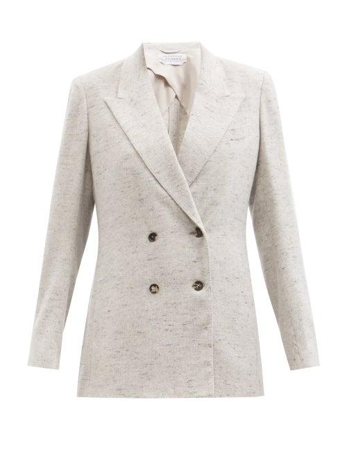 Gabriela Hearst - Roth Double-breasted Mlange-cashmere Blazer - Womens - Ivory Multi