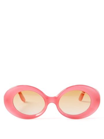 Lapima - Madalena Oval Acetate Sunglasses - Womens - Pink
