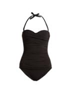 Matchesfashion.com Heidi Klein - Body Control Ruched Swimsuit - Womens - Black