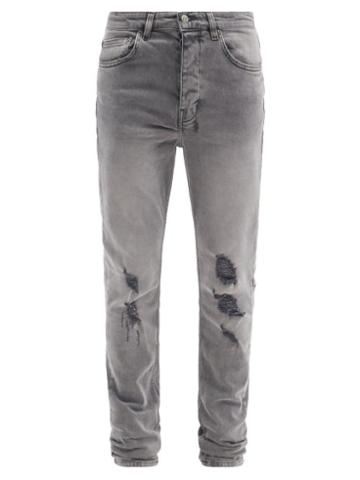 Matchesfashion.com Ksubi - Chitch Prodigy Distressed Slim-leg Jeans - Mens - Grey