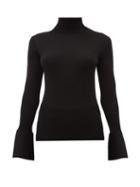 Matchesfashion.com Proenza Schouler - Split Cuff Silk Blend Roll Neck Sweater - Womens - Black