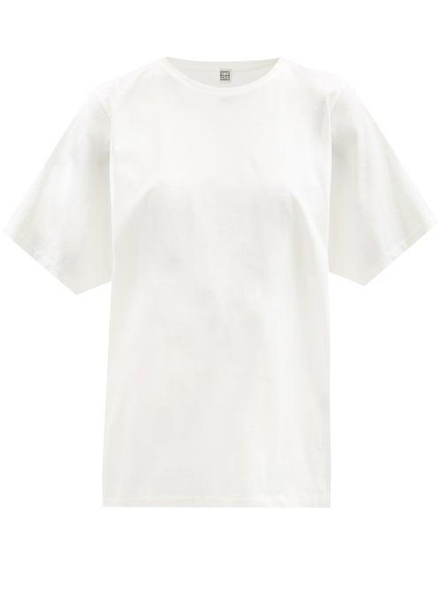 Ladies Rtw Totme - Oversized Organic-cotton Jersey T-shirt - Womens - Ivory