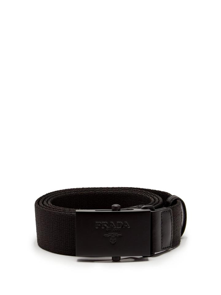 Prada Logo-buckle Canvas Belt