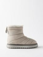 Moncler - Hermosa Shearling Suede Snow Boots - Womens - Beige