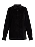 Matchesfashion.com A.p.c. - Velvet Oversized Shirt - Womens - Iak Dark Navy