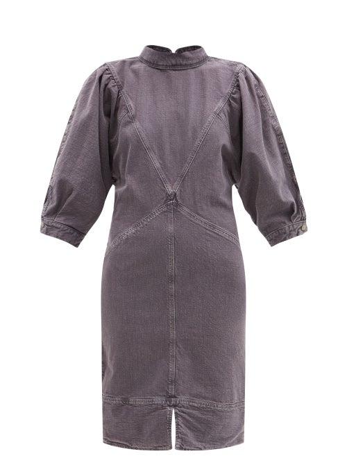 Matchesfashion.com Isabel Marant Toile - Laure Puff-sleeve Denim Midi Dress - Womens - Navy