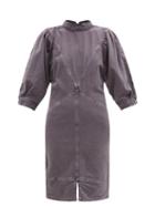 Matchesfashion.com Isabel Marant Toile - Laure Puff-sleeve Denim Midi Dress - Womens - Navy