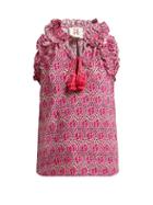 Matchesfashion.com Figue - Fabiana Geometric Print Cotton Top - Womens - Pink