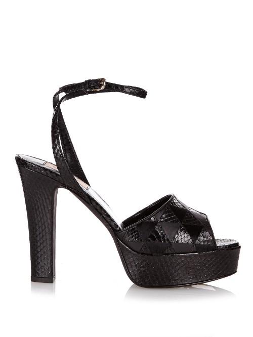 Valentino Fever Snakeskin Platform Sandals