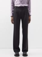 Dolce & Gabbana - Pleated Wool-blend Wide-leg Trousers - Mens - Black
