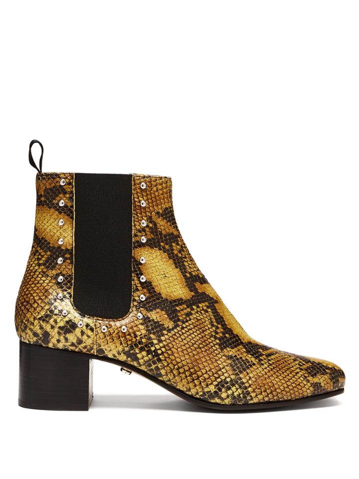 Alexachung Python-print Leather Chelsea Boots