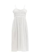 Matchesfashion.com Loup Charmant - Avalon Ruffled Cotton-voile Dress - Womens - White