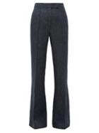 Matchesfashion.com Gabriela Hearst - Leda Linen-denim Flared Trousers - Womens - Denim