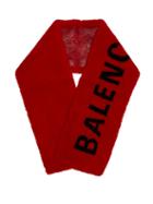Matchesfashion.com Balenciaga - Shearling Logo Scarf - Womens - Red