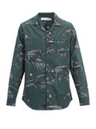 Matchesfashion.com Desmond & Dempsey - Bocas-print Cotton Pyjama Shirt - Mens - Green