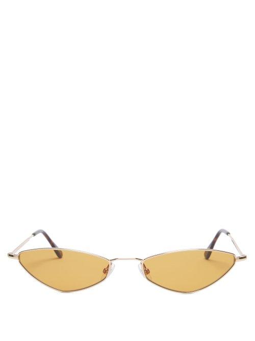 Matchesfashion.com Andy Wolf - Eliza Cat Eye Sunglasses - Mens - Gold