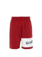Matchesfashion.com Givenchy - Logo Embroidered Cotton Shorts - Mens - Red