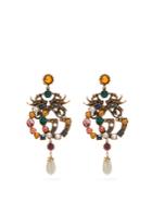 Gucci Crystal-embellished Gg Clip-on Earrings