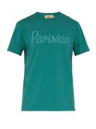 Matchesfashion.com Maison Kitsun - Parisien Print Cotton T Shirt - Mens - Green